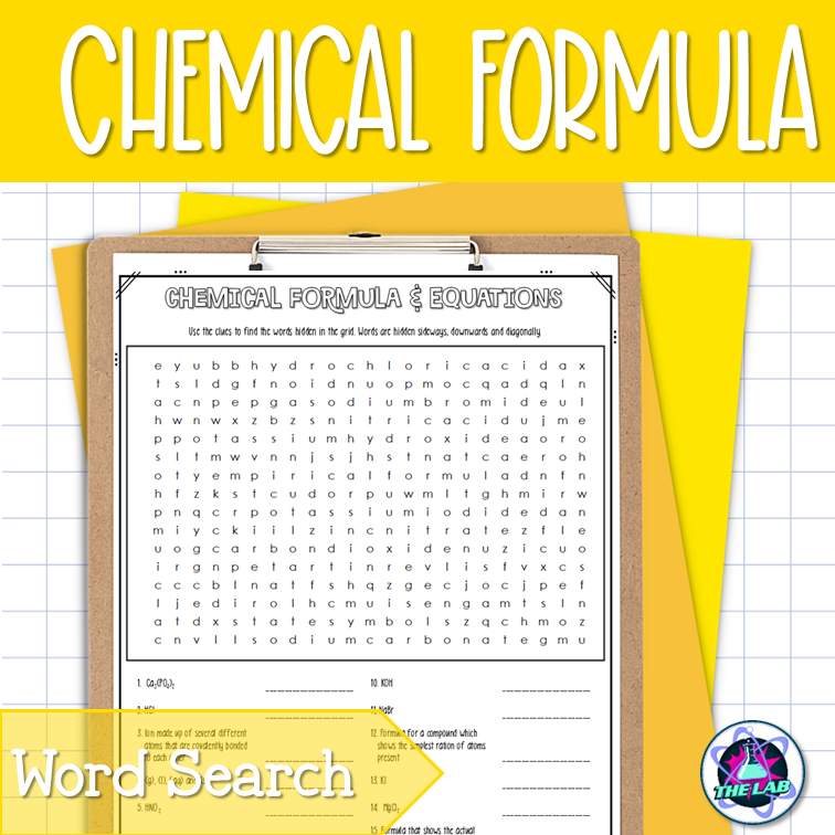 Chemical Formula Word Search