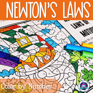 Newton's Laws Review Color by Number Activity | St Patrick's Day Themed