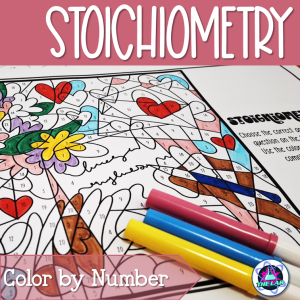 Stoichiometry Review Color by Number Activity | Valentine's Day Themed